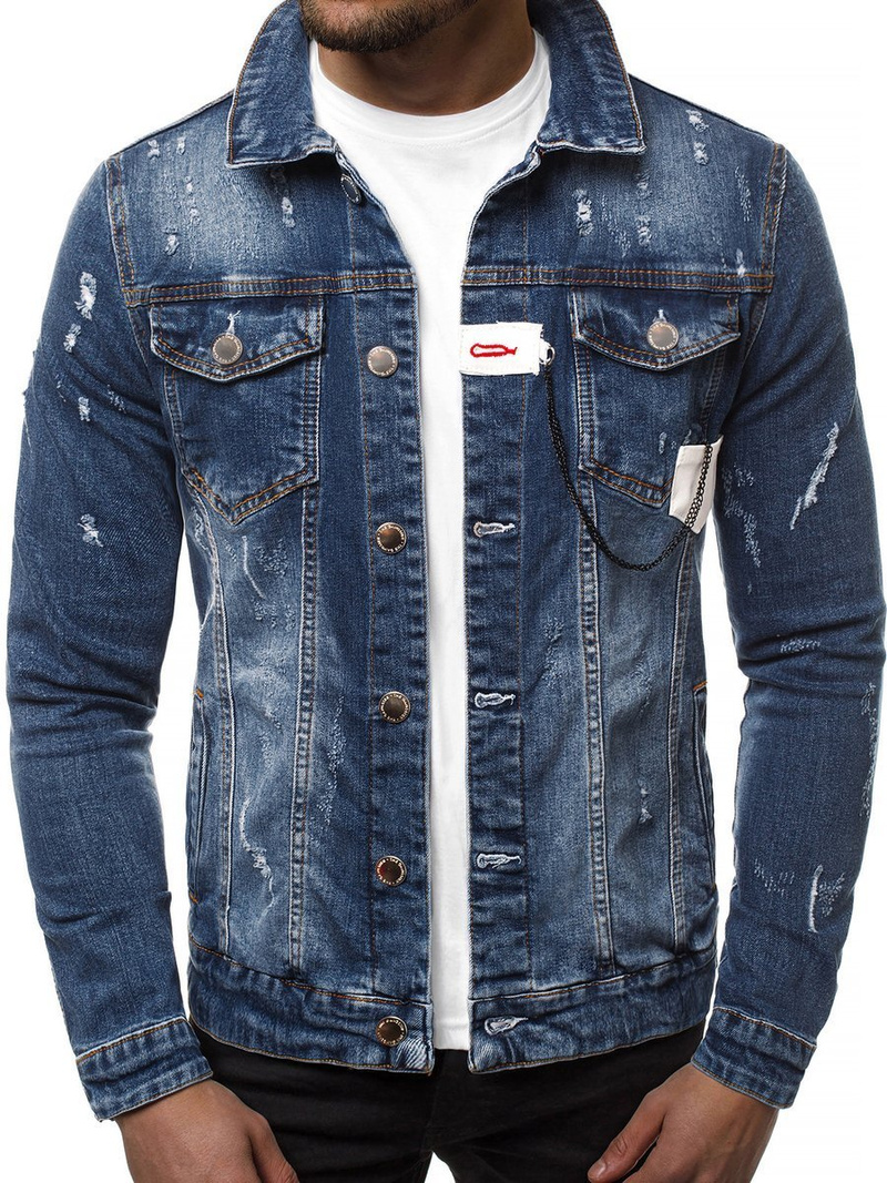 Moška jeans jakna temno-modra OZONEE G/600