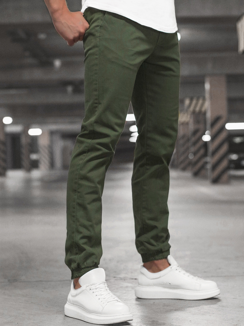 Moške hlače chino jogger zelene OZONEE JB/JP1145/8