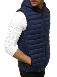 Moški brezrokavnik s kapuco mornarsko modri OZONEE JS/LY36