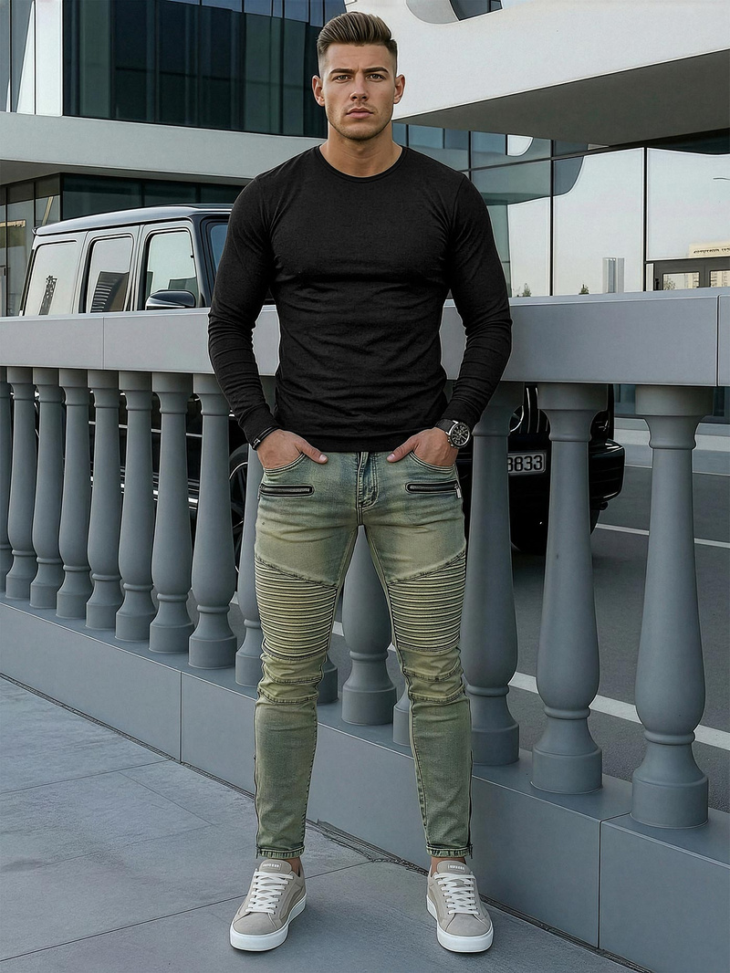 Moške Kavbojke modre OZONEE O/EM8951Z