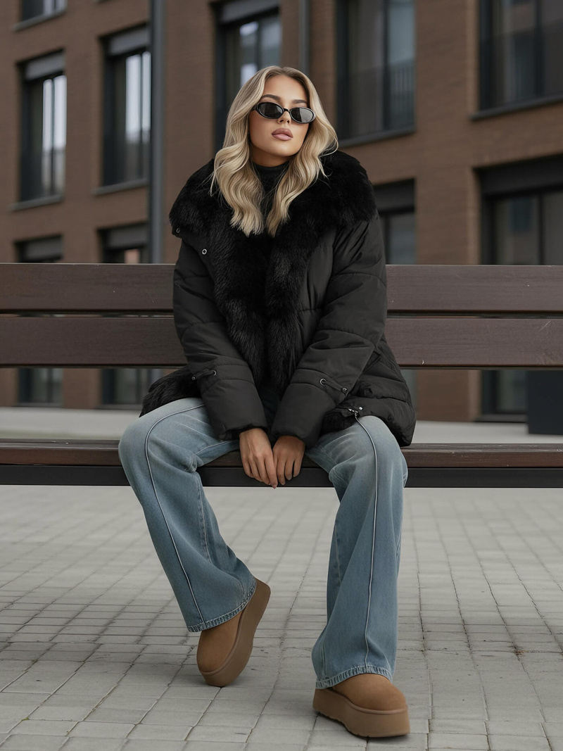 Ženska jakna črna OZONEE JS/16M9185/392