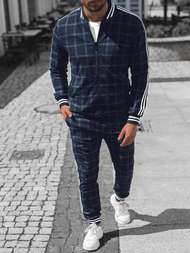 Komplet moški - jakna in hlače chino mornarsko modri OZONEE O/5558/21