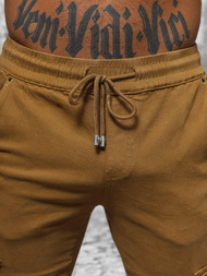 Moške hlače chino jogger temno camel OZONEE NB/MP0105KSZ