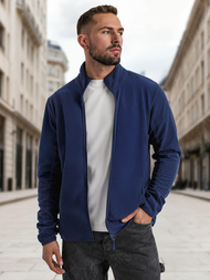 Moška jopa z zadrgo mornarsko modra OZONEE JS/HH016/25