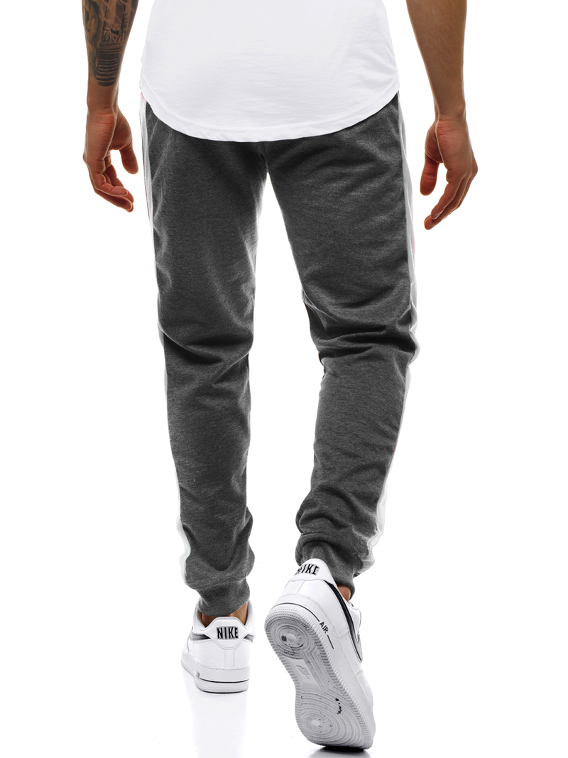 Moške športne hlače grafitno-bele OZONEE JS/JZ11006