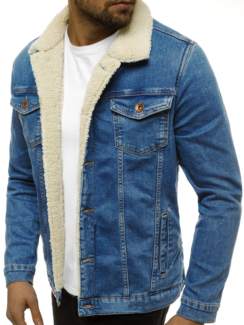 Moška jeans jakna svetlo-modra OZONEE BN/5938