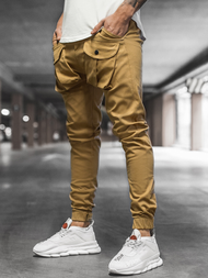 Moške hlače chino jogger camel OZONEE G/11144