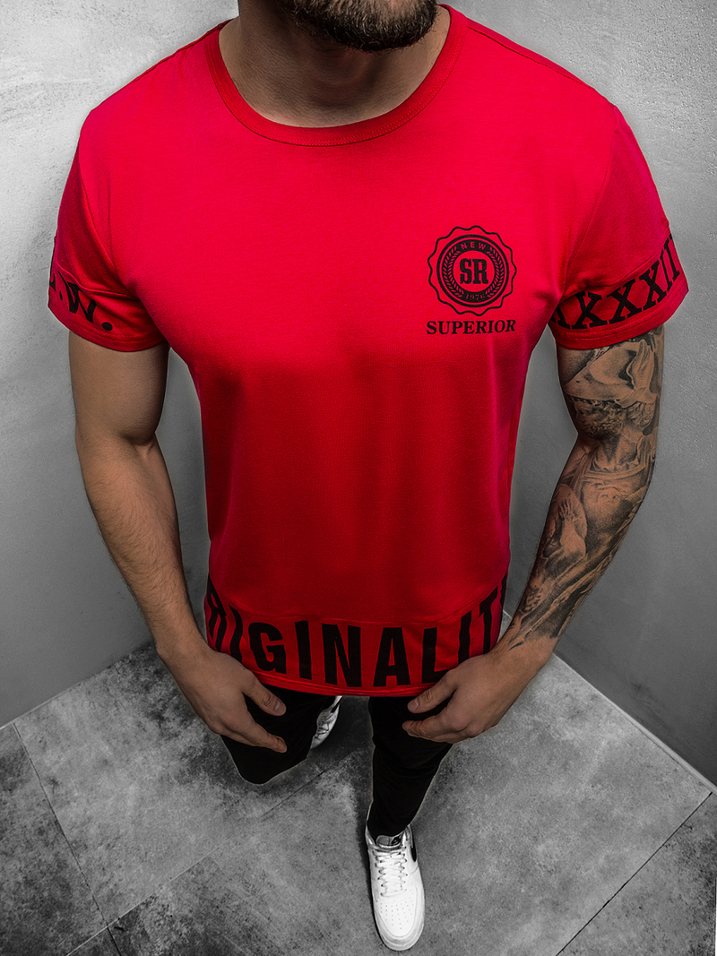 Moška majica rdeča OZONEE JS/SS11095Z