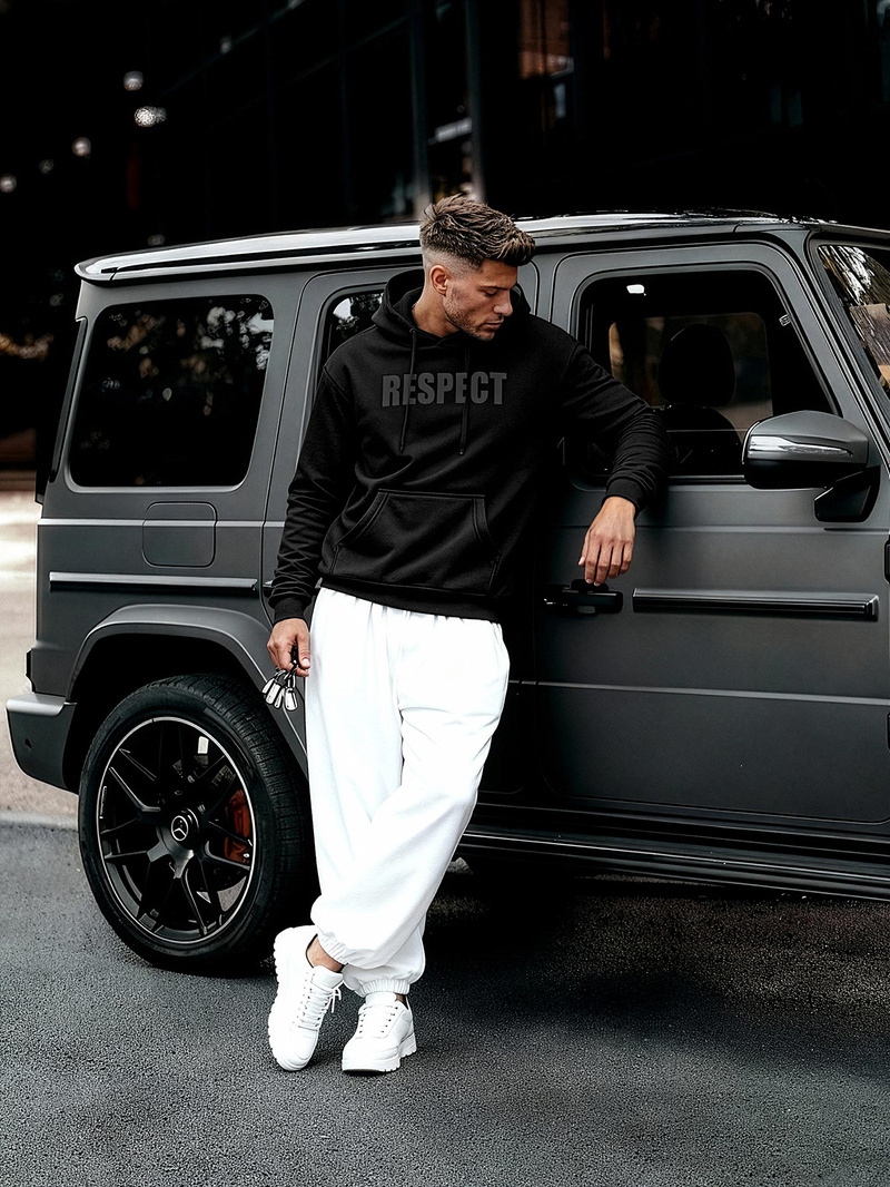 Moška jopa s kapuco črna OZONEE JS/8B1968/3