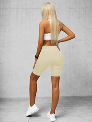 Kratke ecru ženske pajkice OZONEE O/K5-J