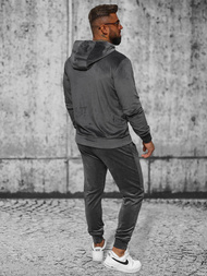 Moška trenirka iz velurja grafitni OZONEE JS/8C1169/6