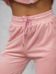 Ženski trenirka iz velurja svetlo-roza OZONEE JS/35C1610/20