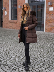 Ženska zimska jakna čokolada OZONEE JS/16M9059/158