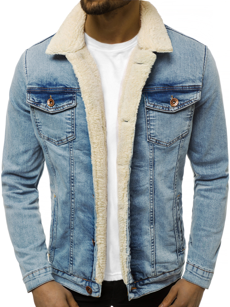 Moška jeans jakna svetlo-modra OZONEE BN/5940