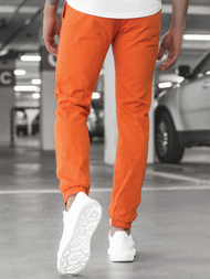 Moške hlače chino jogger oranžne OZONEE JB/JP1145/4