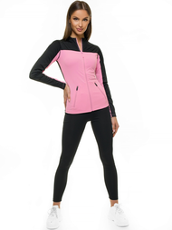 Ženska jopa z zadrgo roza-črna OZONEE JS/HD149/25