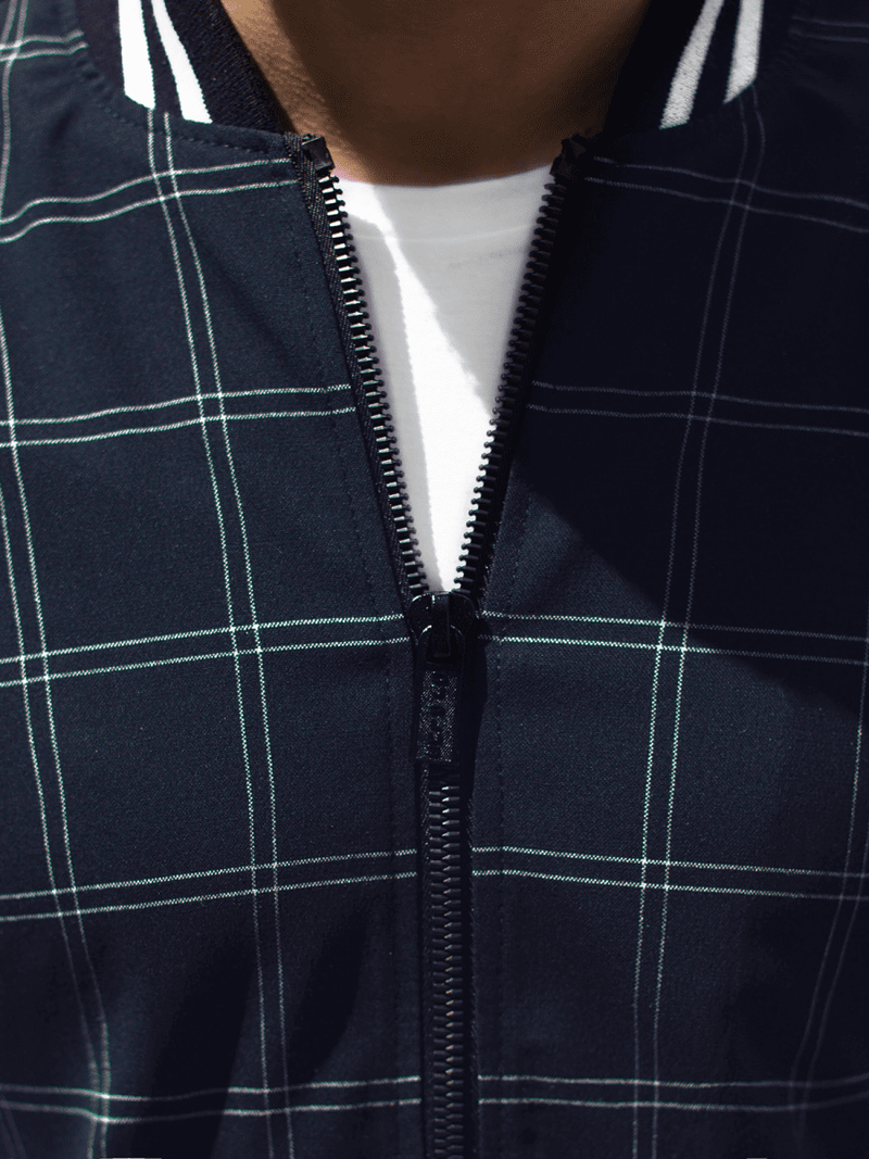 Komplet moški - jakna in hlače chino mornarsko modri OZONEE O/5558/21