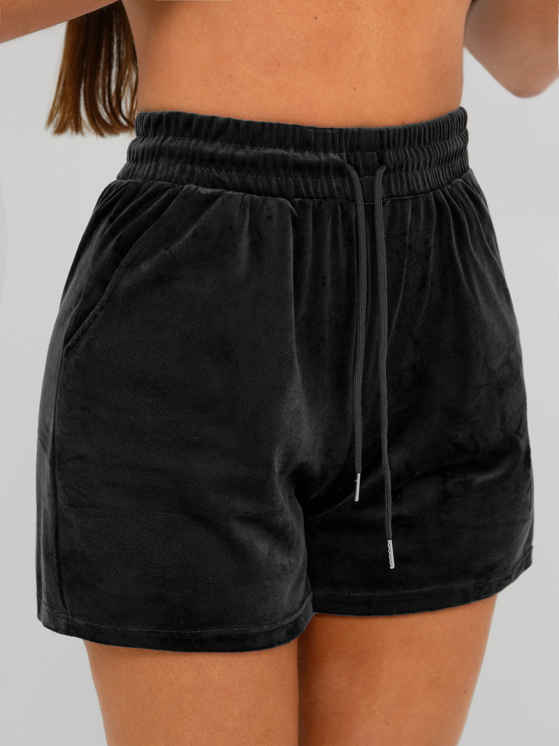 Ženski trenirka iz velurja črna OZONEE JS/35C1616/3