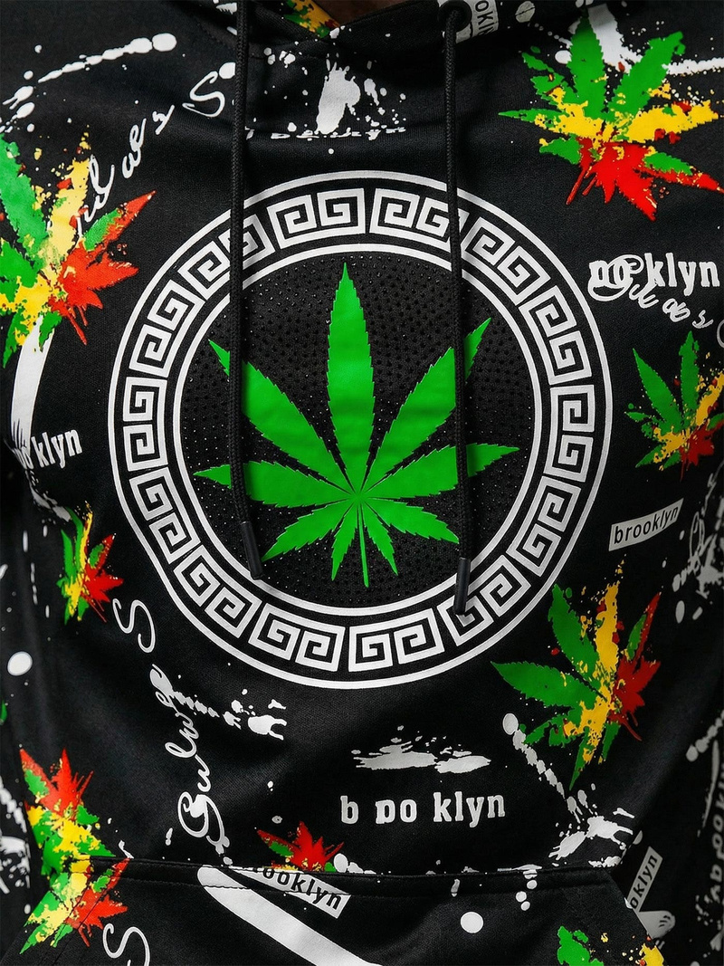 Moška jopa s kapuco črna OZONEE O/B269Z