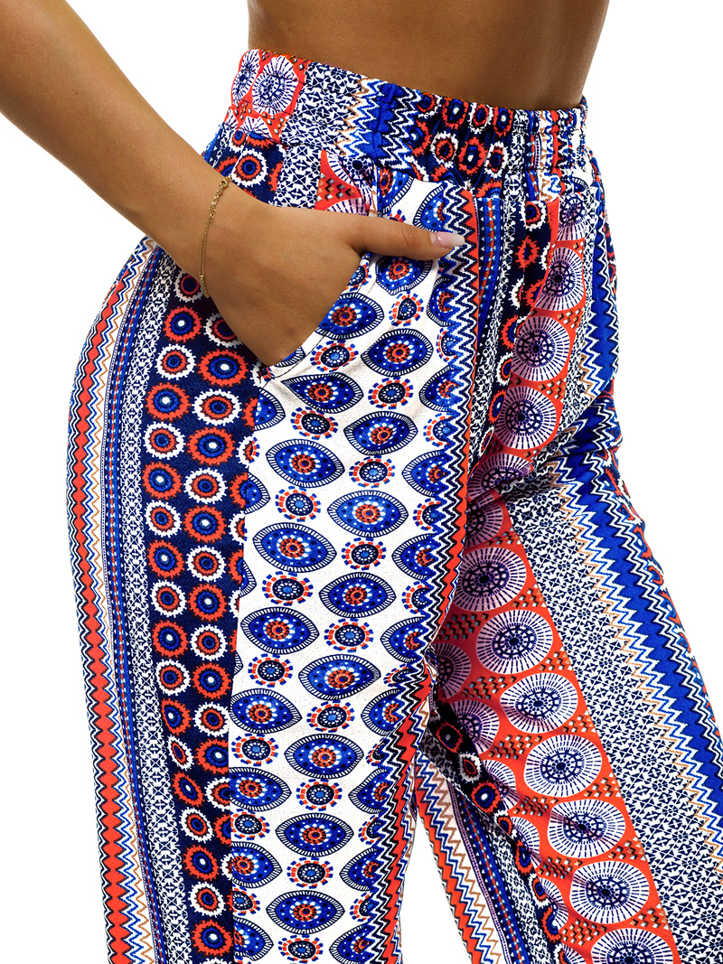 Ženske hlače modro/oranžne OZONEE JS/1017/B69