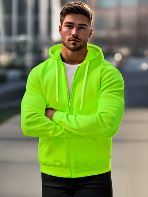 Moška jopa s kapuco zeleno-neon OZONEE JS/2008Z