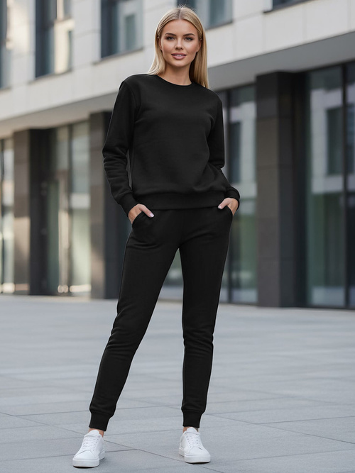 Ženski dvodelni komplet trenirka črn OZONEE JS/CKW01