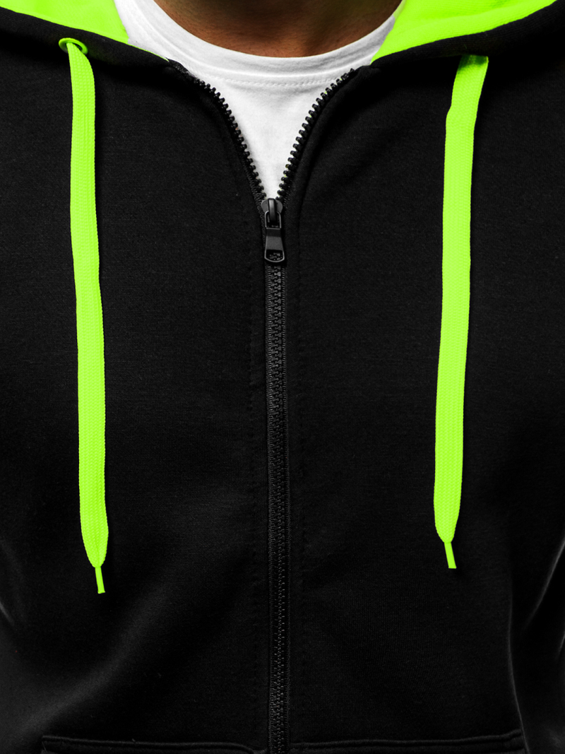 Moška jopa z zadrgo črno-akvamarin OZONEE JS/2013