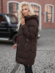 Ženska zimska jakna čokolada OZONEE JS/16M9302/158Z