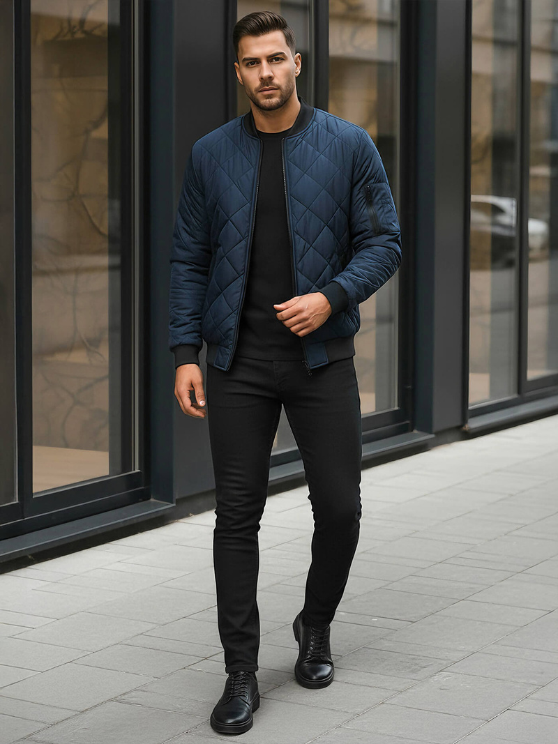 Moška jakna mornarsko modra OZONEE JS/MY01Z