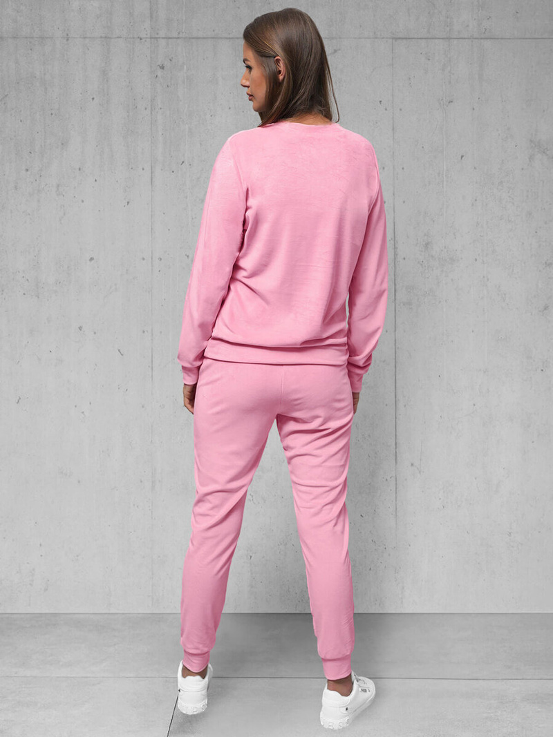 Ženski trenirka iz velurja praškasto roza OZONEE O/8C1173/38Z