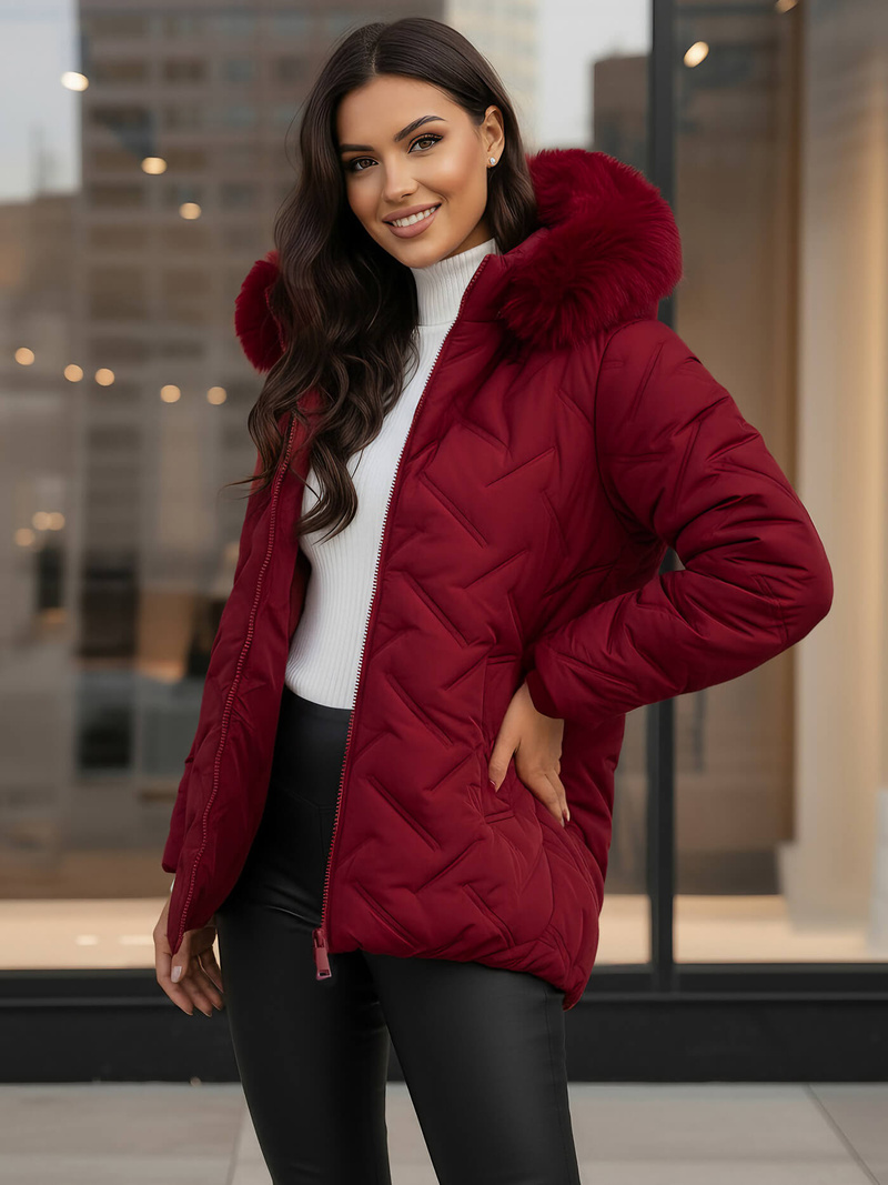 Ženska jakna bordo OZONEE JS/16M9296/06Z