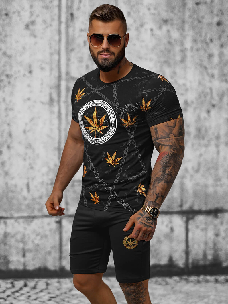 Moška trenirka črna OZONEE O/HM757Z