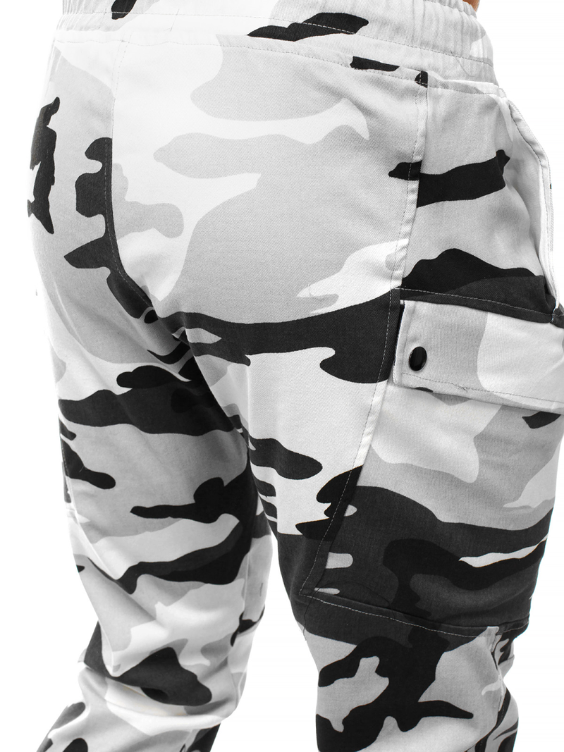 Moške hlače chino jogger črno-bele OZONEE O/11103