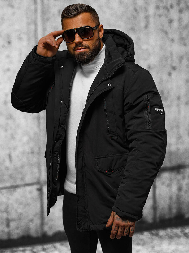 Moška zimska jakna črna OZONEE JS/5M718/392