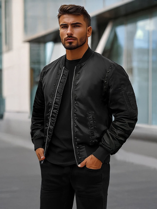 Moška prehodna bomber jakna črna OZONEE O/8905Z