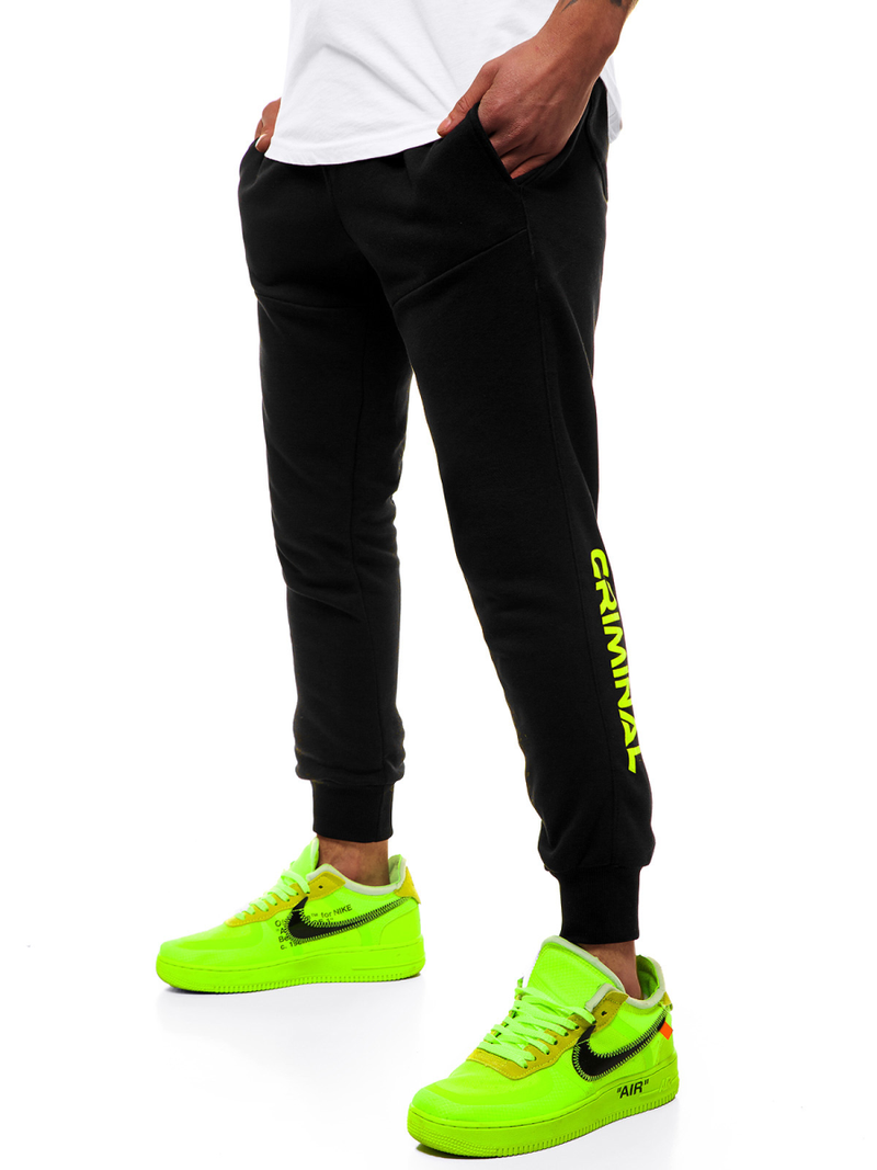 Moške športne hlače črno-rumene OZONEE G/11129