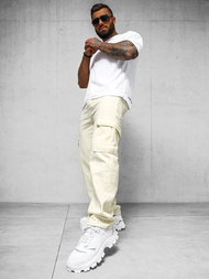 Moške Hlače Ecru OZONEE DO/4001