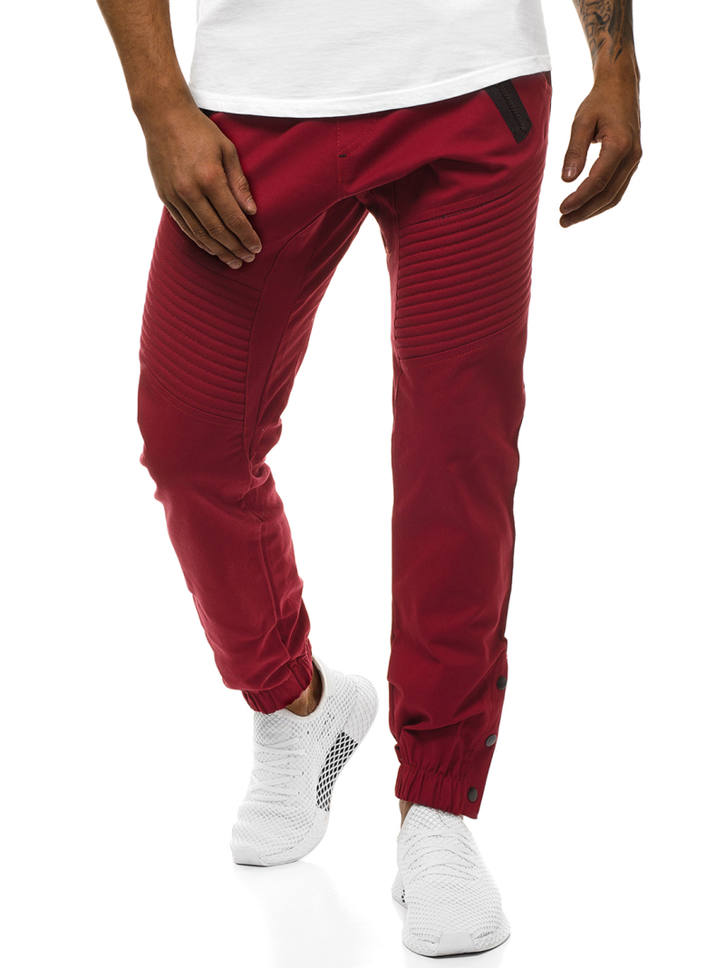 Moške hlače chino jogger bordo OZONEE A/0952