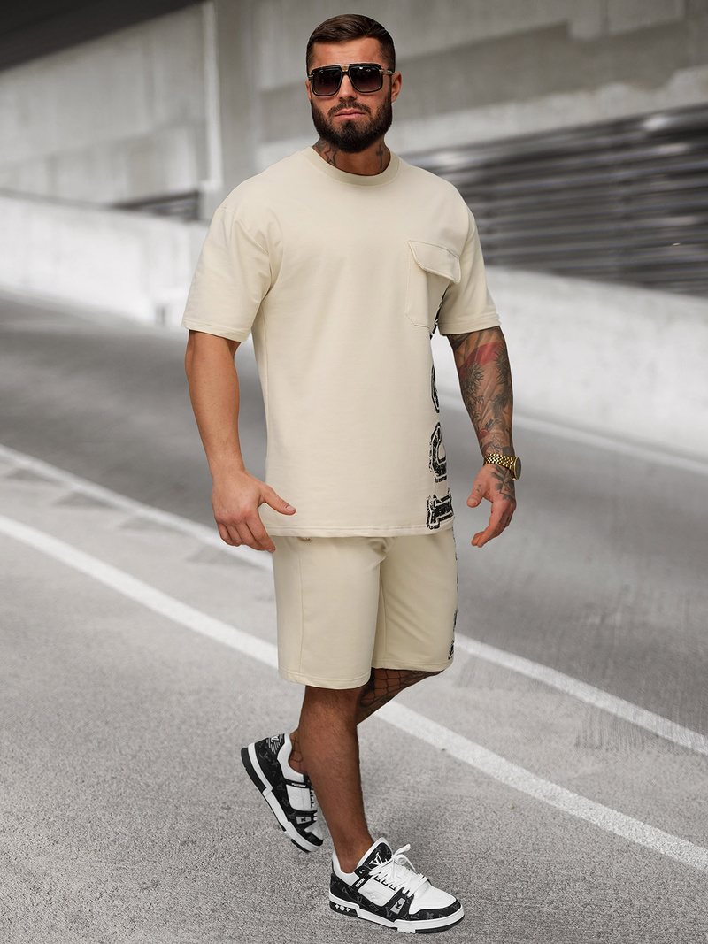 Moška trenirka bež OZONEE JS/27C6531/6