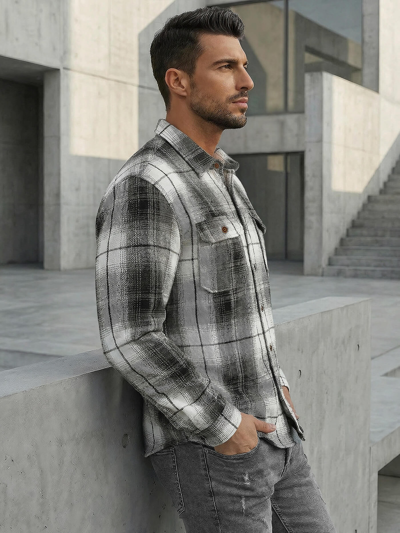 Moška srajca črno-bela OZONEE NB/MC728N/4Z