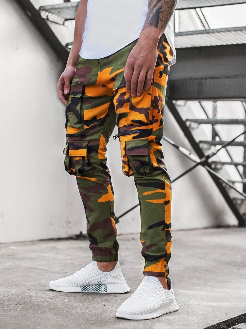 Moške hlače chino jogger rumene-kaki OZONEE G/2787