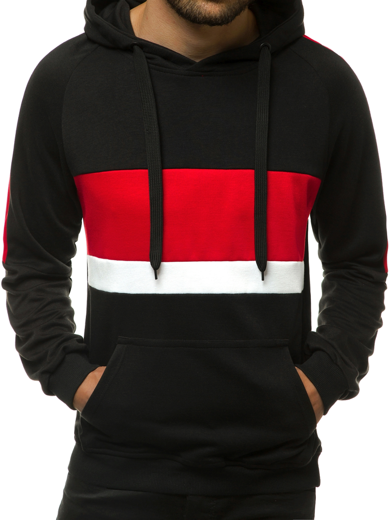 Moška jopa s kapuco črna OZONEE JS/JZ11062