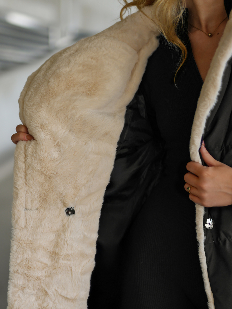 Ženska jakna črno-beli OZONEE JS/16M9168/392B