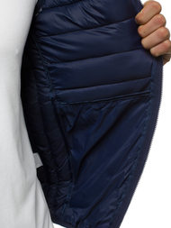 Moški brezrokavnik s kapuco mornarsko modri OZONEE JS/LY36