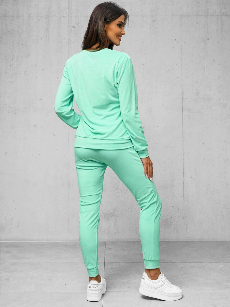 Ženski trenirka iz velurja temno-metini OZONEE O/8C1173/139Z