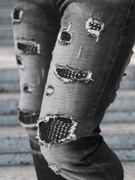 Moške Kavbojke Črne OZONEE NB/MP0152N