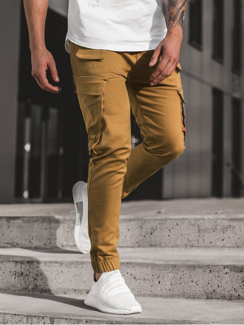 Moške hlače chino jogger camel OZONEE G/2788