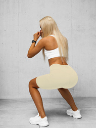 Kratke ecru ženske pajkice OZONEE O/K5-J