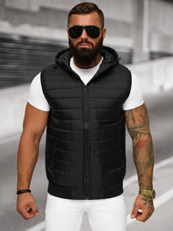 Moški brezrokavnik s kapuco črni OZONEE JS/MY88Z