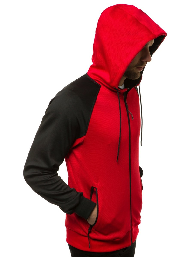 Moška jopa z zadrgo rdeča OZONEE JS/88006